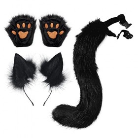 F Fityle Kit daccessoires de Cosplay de Queue doreilles de Renard, Bandeau doreilles, Costumes de Renard Imitation Lolita 