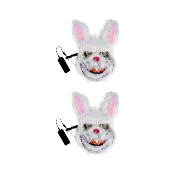 Toyvian 2 Pièces Masque Lumineux Costume De Lapin En Peluche De Pâques Ornement De Lapin Tête De Costume Effrayant Couvre-Vis