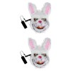 Toyvian 2 Pièces Masque Lumineux Costume De Lapin En Peluche De Pâques Ornement De Lapin Tête De Costume Effrayant Couvre-Vis