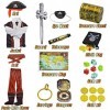 ZUCOS Déguisement Costume de pirate pour enfants - Jeu de rôle - Jouets pirates - Accessoires - Cadeaux danniversaire - Hall