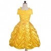 Lito Angels Deguisement Robe Costume Princesse Belle avec Accessoires Enfant Fille, Taille 5-6 ans, Jaune, A