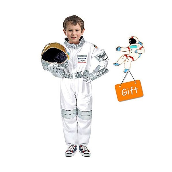 Tacobear Deguisement Astronaute Enfant avec Astronaute Casque Astronaute Gants Costume Astronaute Accessoires pour Enfant Car