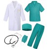 Hamanasu Deguisement Docteur Fille 7 Pièces Jeu dimitation Docteur Kit de Jouet Médecin avec Stéthoscope Manteau pour Garçon
