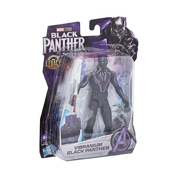 Marvel Hasbro, Black Panther, Studios Legacy Collection, Figurine de Black Panther Vibranium en échelle de 15 cm à partir de 