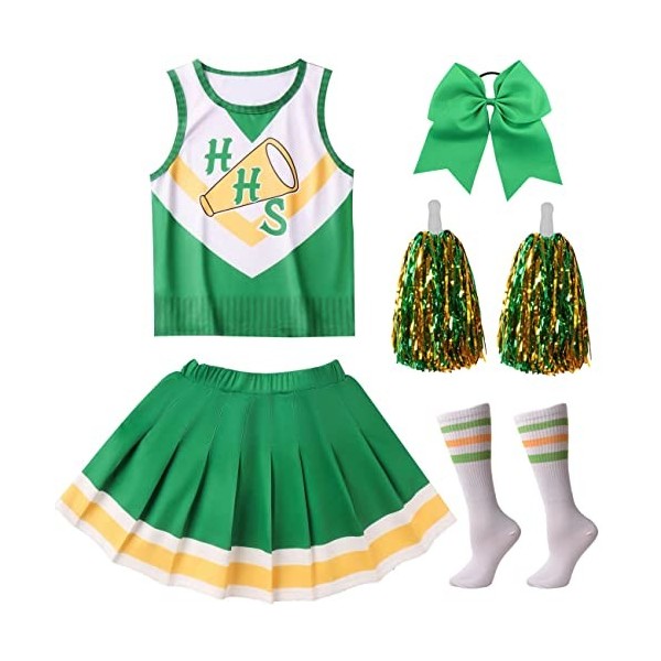 Deleventh Stranger Déguisement Costume et Accessoires Adulte Femme Fille Cosplay Hawkins High École Pom-Pom Girl Uniforme Gil