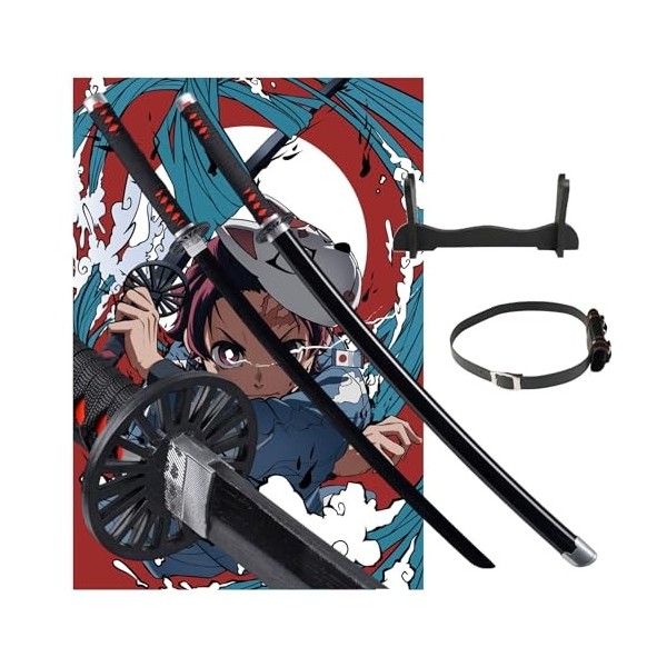 Épée De Samouraï Demon Slayer Épées En Bois Kamado Tanjirou Katana En Bambou Avec Fourreau, Pour Les Amateurs Danime Demon S