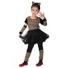 Cloudkids Déguisement Chat Fille Costume Léopard Animal Cosplay Robe de Déguisement Fille Enfant Halloween Carnaval Toussaint