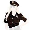 com-four® costume de policière - blouse et chapeau - NY Police Officer - costume pour carnaval, soirée à thème, Halloween ou 