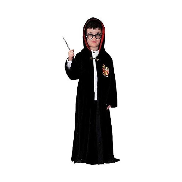 Costume de magicien de carnaval - Halloween - déguisement - complet avec accessoires - cosplay - enfants - noir - 4 - idée ca