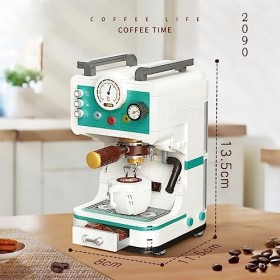 GUDAN Calendrier de lAvent de Noël 2023 pour enfants - 663 pièces - Machine à café vintage - Modèle de blocs de construction