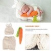 Accessoires de photographie de bébé nouveau-né, costume de lapin en trois pièces accessoire de photographie souple pour bébé