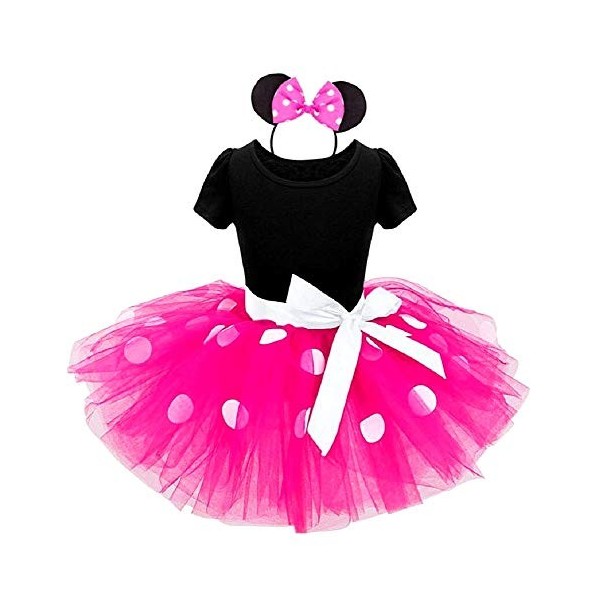 Costume petite souris - robe - costume - Minnie - corps - tutu - tulle - bandeau - carnaval - Halloween - accessoires - fille