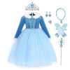 Deguisement Robe Elsa Costumes de princesse pour enfants et filles Anna&Elsa Cosplay Robe longue en velours de la Reine des N