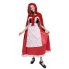 Odizli Petit Chaperon Rouge Deguisement Adulte Femme Robe Princesse avec Cape Fancy Dress Up Costume Halloween Noël Carnaval 