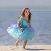 Odizli Costume de sirène pour fille et enfant princesse en tulle Halloween Noël carnaval anniversaire cosplay, Vert 07+access