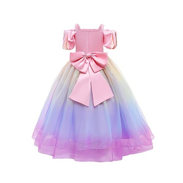 OBEEII Déguisement Cendrillon Enfant Fille Robe de Princesse Cinderella Costume Cosplay Conte de Fée Robe de Soirée Halloween