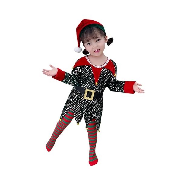 Xiaojiu Robe Noël Bebe Deguisement Pere Noel Bebe Fille Déguisement De Sorcière Enfant,Deguisement Halloween Robe Noel Fille 
