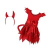 Toyvian 1 Halloween Robe Robe De Bal Robe Diable Costume Fille Vêtements Partie Habiller Accessoires Pétale Vêtements Ensembl