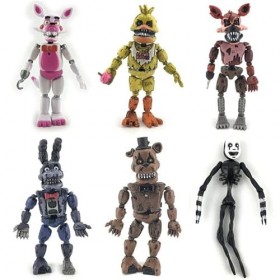 Puruuige Lot de 6 Figurines Five Nights at Game - Thème FNAF - 14 cm - Lumineuses - Figurines Fazbear - Freddy Foxy Sister av