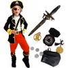 Tacobear Pirate Costume Enfant Déguisement Pirate Accessoires Pirate Cache-Oeil Compass Bourse Boucle doreille Or Medasie En