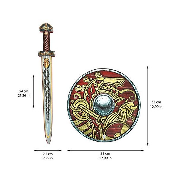 Liontouch - Épée & Bouclier Viking | Ensemble de Jeu médiéval en Mousse du Chef Harald pour Le Jeu dimitation des Enfants av