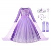 JerrisApparel Fille Princesse Costume Paillette Neige Fête Halloween Déguisement 3 Ans, Violet avec Accessoires 