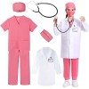 Cnexmin Deguisement Medecin Enfant Costume de Chirurgien Enfant avec Stéthoscope Blouse Blanche Docteur Jeu de Rôle pour Garç