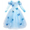 Le SSara Robe à Manches Longues pour Fille Princesse Costumes Toddler Ball Gown Robe Papillon Fantaisie avec Accessoires L B