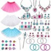 WATINC 51 pièces princesses bijoux jouets, costumes princesse accessoires pour filles, ballet, tutu, robe, princesse, collier
