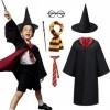 PIUMOJ Costume Harry Enfant, Costume de Magicien, Deguisement Potter, Kit daccessoires Déguisement pour Halloween Fête Carna
