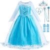 Tyidalin Reine des Neiges Déguisement Elsa Robe Fille Princesse Costume Fête Noël Halloween Carnaval Cosplay pour Enfants