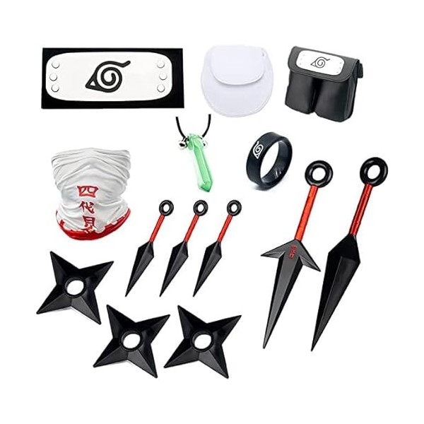 UUUPSL Anime Accessoires de Cosplay Anime Jouet en Plastique Anime Accessoire de Costume Kit Anime Bandeau Collier Bague Sac 