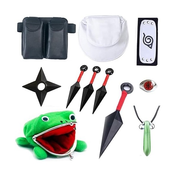 UUUPSL Anime Accessoires de Cosplay Anime Jouet en Plastique Anime Accessoire de Costume Kit Anime Bandeau Collier Bague Sac 