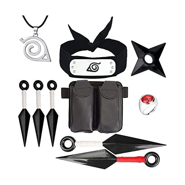 UUUPSL Anime Accessoires de Cosplay Anime Jouet en Plastique Anime Accessoire de Costume Kit Anime Bandeau Collier Bague Sac 