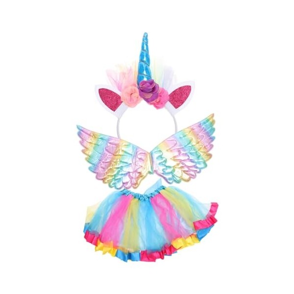 INOOMP 3 Ensembles Tutu Filles Jupes Filles Déguisement Robe Violette Tutu pour Les Petites Filles Arc-en-Ciel Tutu Jupe Enfa