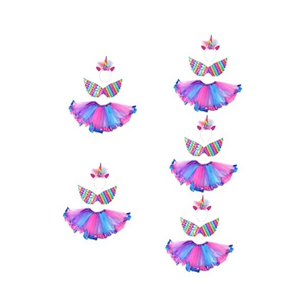 INOOMP 3 Ensembles Tutu Filles Jupes Filles Déguisement Robe Violette Tutu pour Les Petites Filles Arc-en-Ciel Tutu Jupe Enfa