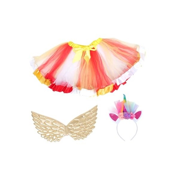 INOOMP 3 Ensembles Tutu Filles Jupes Filles Déguisement Robe Violette Tutu pour Les Petites Filles Arc-en-Ciel Tutu Jupe Enfa