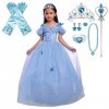 Lito Angels Deguisement Robe Princesse Cendrillon avec Accessories Enfant Fille, Anniversaire Fete Carnaval Halloween Costume