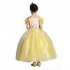 Lito Angels Deguisement Robe Costume Princesse Belle avec Accessoires Enfant Fille, Taille 6-7 ans, Jaune