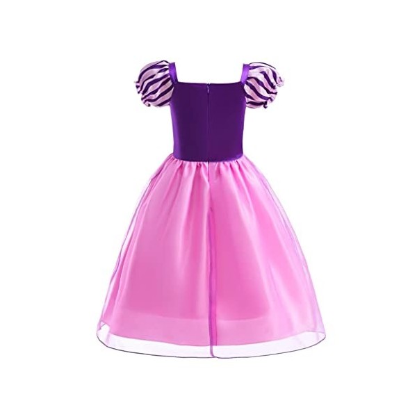 Lito Angels Deguisement Robe Costume Princesse Raiponce avec Accessories Enfant Fille, Taille 4 ans étiquette en tissu 04 , 