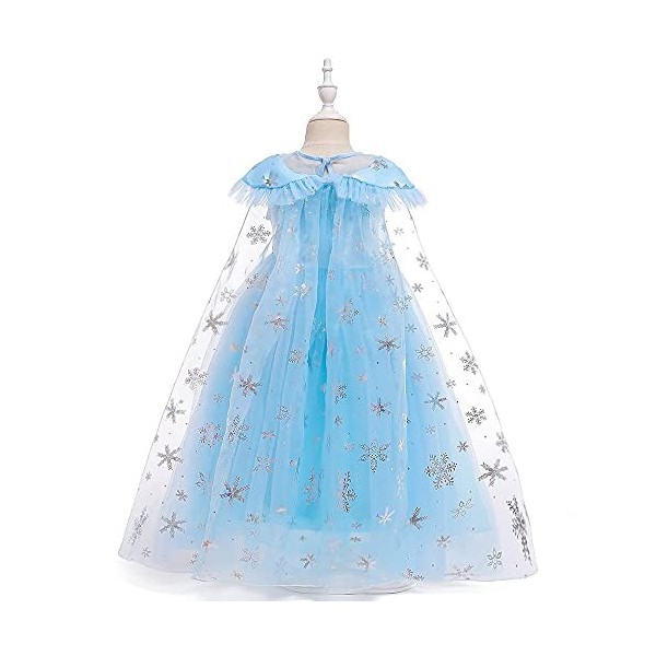 Lito Angels Déguisement Robe de Princesse Elsa Reine des Neiges avec Accessories pour Fille Enfant, Anniversaire Fete Carnava