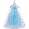 Lito Angels Déguisement Robe de Princesse Elsa Reine des Neiges avec Accessories pour Fille Enfant, Anniversaire Fete Carnava
