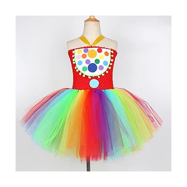 Pennywise Costume pour enfant fille Clown déguisement Tutu Robe en tulle avec serre-tête Tenue Halloween Noël Carnaval Fête d