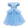 IMEKIS Costume de princesse Cendrillon Sofia pour fille - Robe tutu en tulle à volants avec accessoires de fées - Pour Hallow