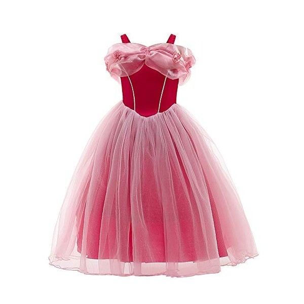 IMEKIS Costume de princesse Cendrillon Sofia pour fille - Robe tutu en tulle à volants avec accessoires de fées - Pour Hallow