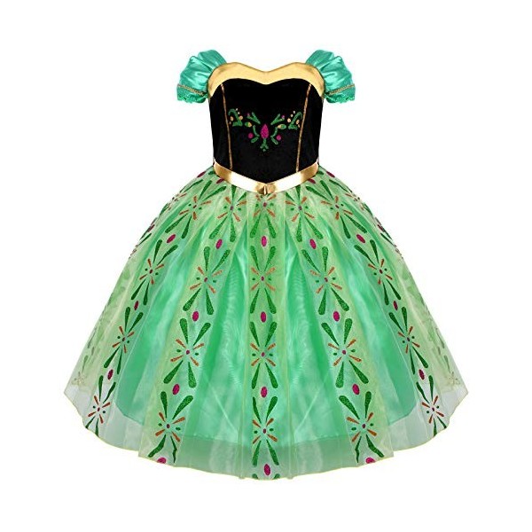 IBTOM CASTLE Costume de princesse pour fille - Costume de cosplay - Robe de Noël - Costume dHalloween - Costume de carnaval 