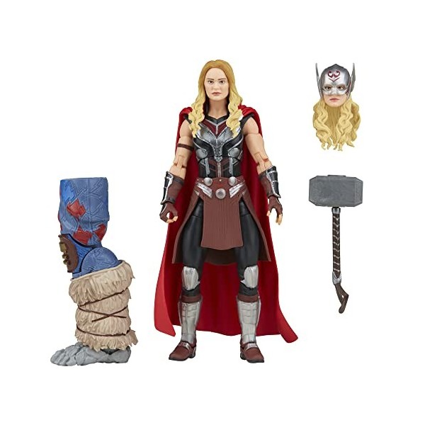 Marvel Hasbro Legends Thor: Love and Thunder, Figurine de Collection Mighty Thor de 15 cm, 4 Accessoires, 1 pièce Build-a-Fig