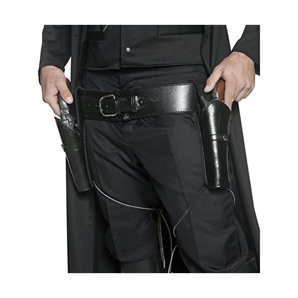 Étui en cuir double pour pistolet – Étui de ceinture rétro médiéval – Étui rétro pour pistolet western cowboy pour cosplay, c