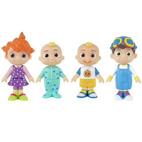 CoComelon CMW0169 Famille Lot de 4 Figurines Mobiles Officielles Jouets à partir de 3 Ans