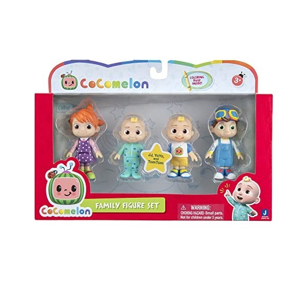 CoComelon CMW0169 Famille Lot de 4 Figurines Mobiles Officielles Jouets à partir de 3 Ans